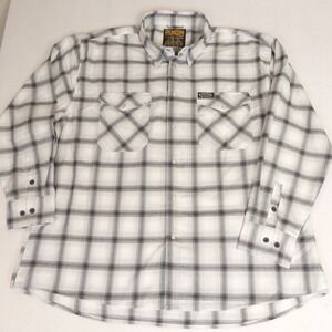 Dixxon Flannel Guera Button Down Long Sleeve Shirt Plaid Pearl Snap Men's 5XL